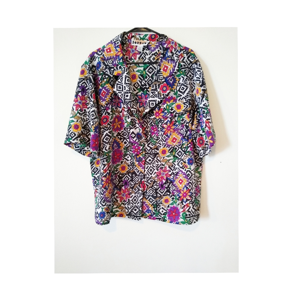 Vintage Colorful Button Up
